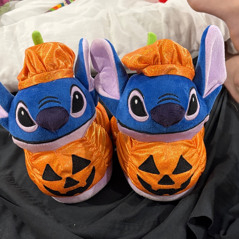 Stitch Halloween Kids Slippers - Blue and Orange
